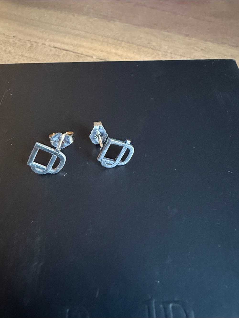 Sterling Silver JD Shaped Stud Earrings